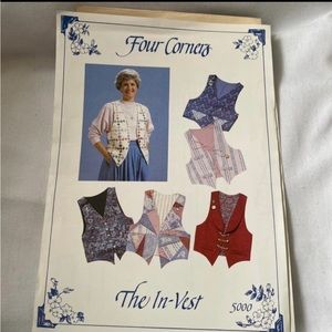 Four Corners Sewing Pattern The In Vest Size S-XL New